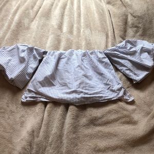 Off shoulder striped top